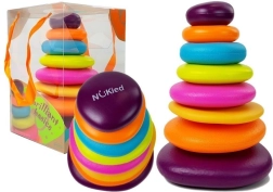 Farebná pyramída s krúžkami pre deti