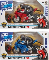 Diaľkovo ovládaný športový motocykel s figúrkou jazdca a nabíjačkou - 1 kus