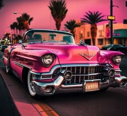 Diamantové maľovanie cadillac v los angeles 30 × 40 cm