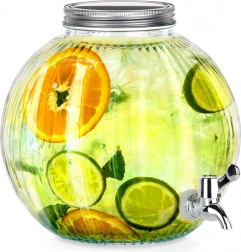 Sklenený nápojový dávkovač s kohútikom 5,5 l