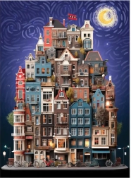Puzzle Hviezdna noc v Amsterdame 1000 dielikov
