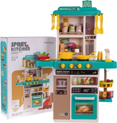 Detská interaktívna kuchynka s parou, svetlami a zvukmi 50 dielov – Modrá