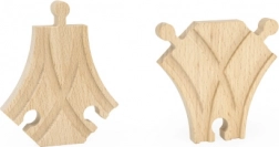 Drevené koľaje krátka výhybka 2 kusy