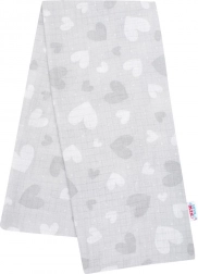 Bavlnená plienka s potlačou NEW BABY sivé srdiečka