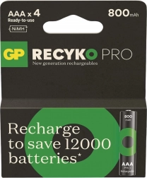 Nabíjacie batérie AAA Ni-MH 800mAh GP ReCyko Pro, 4 ks