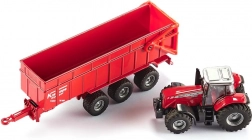 Model traktora MASSEY FERGUSON s prívesom SIKU 1:87