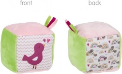 Goki textilná motorická kocka Vtáčik/Duha