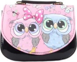 Detská kabelka so sovičkami, čierna