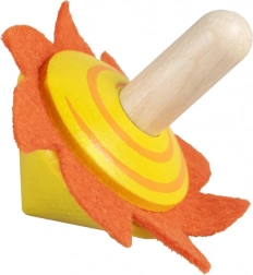 Detoa drevená káča so slniečkom z plsti