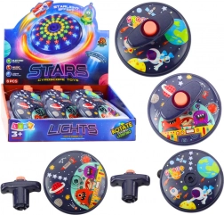 Svetiaci vesmírny disk so zvukom – točiaca káča UFO