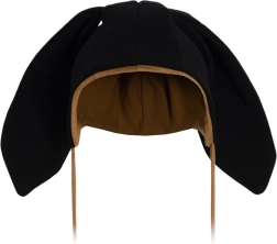 Dojčenská bavlnená čiapka s uškami New Baby Favorite čierna (3–6 mesiacov)