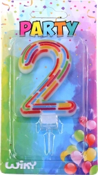 Párty sviečka číslo 2 s čiarkami