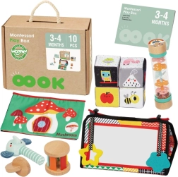 WOOPIE GREEN montessori box XXL 6v1 senzorické a vzdelávacie hračky FSC pre bábätká 3–4 mesiace