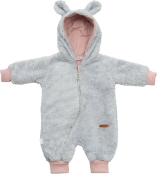 New Baby teddy bear sivoružový detský zimný overal