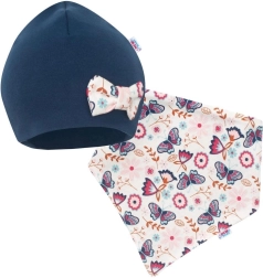 Dojčenská čiapočka a šatka na krk NEW BABY Missy modrá