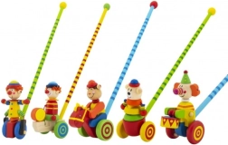 Drevené strkadlo klaun 60 cm