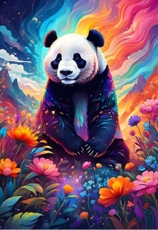 Puzzle Farebná Panda 1000 Kúskov