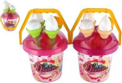 Piesková sada zmrzlina ružové vedro