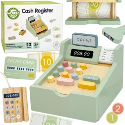 WOOPIE GREEN drevená pokladňa s príslušenstvom