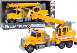 Žltý nákladný žeriav s frikčným pohonom a svetelnými a zvukovými efektmi