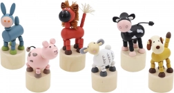 Drevené mačkacie zvieratko Farma