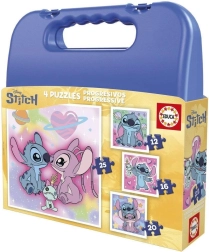 Puzzle v kufríku Stitch 4v1 (12–25 dielikov) EDUCA