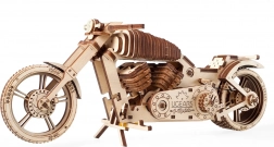 Drevené 3D puzzle motorka UGEARS – mechanický model bez lepenia