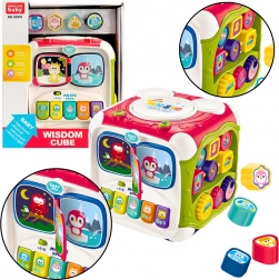 Interaktívna multifunkčná farebná kocka pre deti s pianom a sorterom