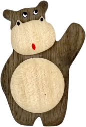 Drevená magnetka na chladničku – hroch