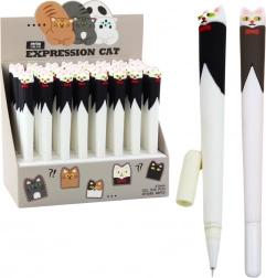 Gélové pero s mačkou a motýlikom, modrý atrament