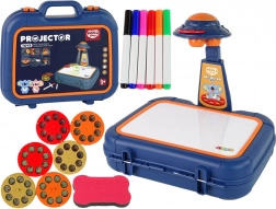 Detský projektor na kreslenie v kufríku – modrý