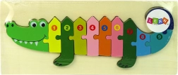 Drevené puzzle krokodíl – čísla 1–10