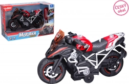 Červená skrutkovacia motorka s efektmi