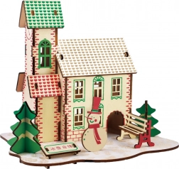 woodcraft drevené 3d puzzle zimný dom