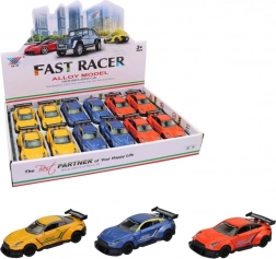 Kovové závodné auto s spätným chodom