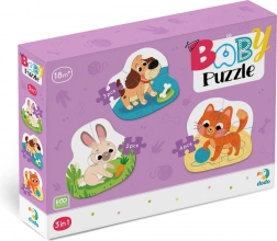 DODO baby puzzle domáci miláčikovia 3v1 (2, 3, 4 diely)