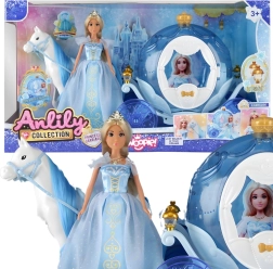 Woopie ľadová princezná Lily s kúzelným kočiarom a doplnkami