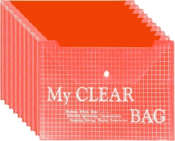 Priehľadná obálka na dokumenty s drukom, červená, A4, 20 ks