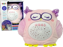 Sladká plyšová sova s farebným projektorom hviezdičiek a melódií