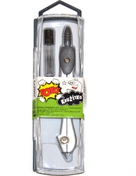 Školský kovový kružidlo so sadou náhradných tuh