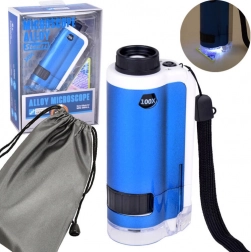 Vreckový detský mikroskop so zväčšením 100×/250×, kovový