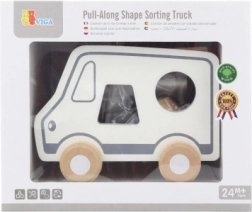 Drevená ťahačka a vkladačka nákladné auto