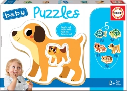Educa Baby puzzle domáci maznáčikovia s mláďatami 5v1