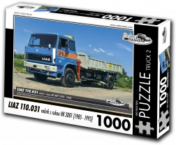 Puzzle Retro Autá Liaz 110.031 Valník s Rukou HR 3001, 1000 Dielikov
