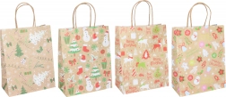 Vianočná darčeková taška, veľkosť S (15 × 21 × 8 cm), 4 motívy