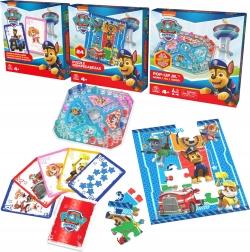 Paw Patrol 3v1: pop-up spoločenská hra, jumbo karty a puzzle 24 dielikov