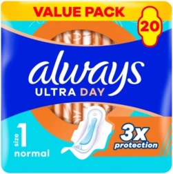 Always Ultra Day Normal hygienické vložky s krídelkami, 20 ks