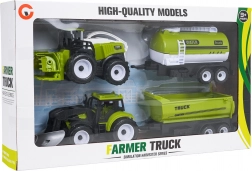 Detská sada farmárskych vozidiel s traktorom, kombajnom a prívesmi