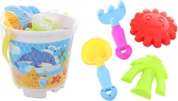 Súprava na piesok s vedierkom, lopatkou, hrabličkami a formičkami