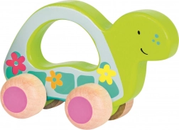 Jazdiaca drevená korytnačka od Goki